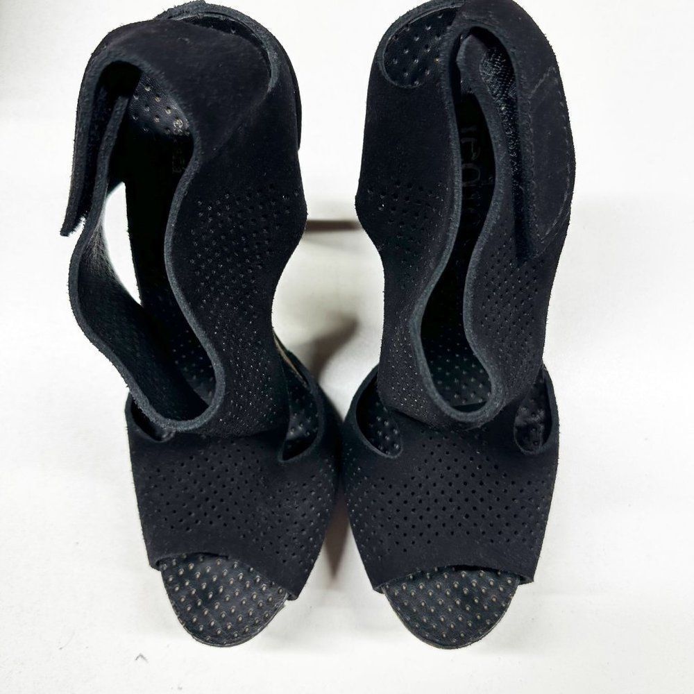 Pedro Garcia Petunia Perforated Heeled Sandals Womens Size 39 Black - Picture 5 of 10